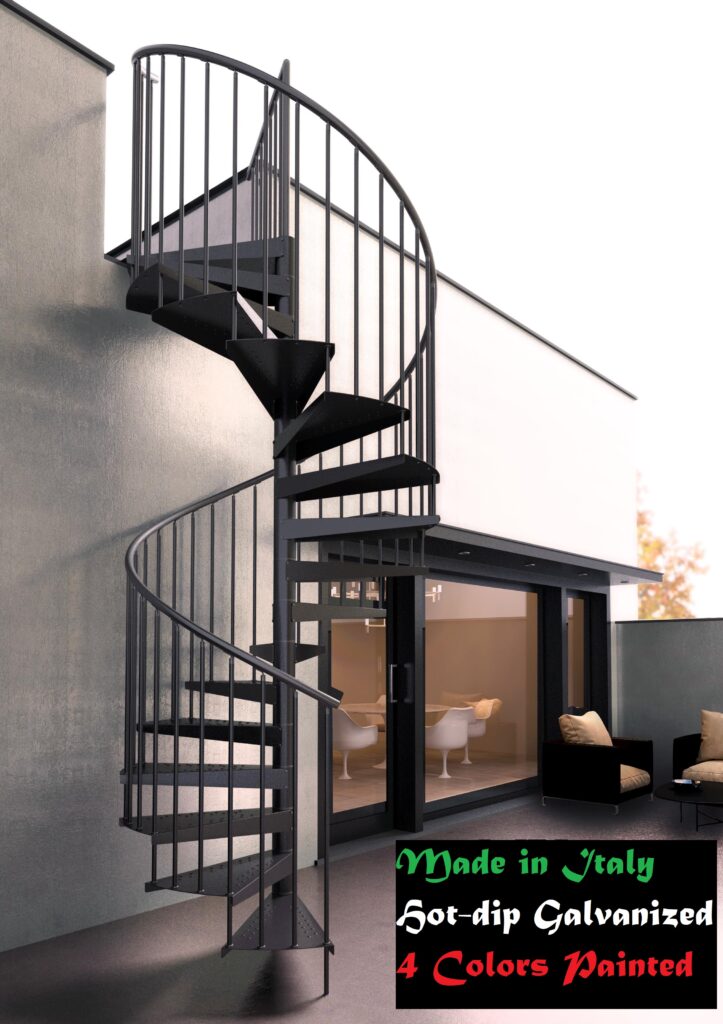 Outdoor Spiral Staircase Hot-dip Galvanized Powder Coated 4 Colors