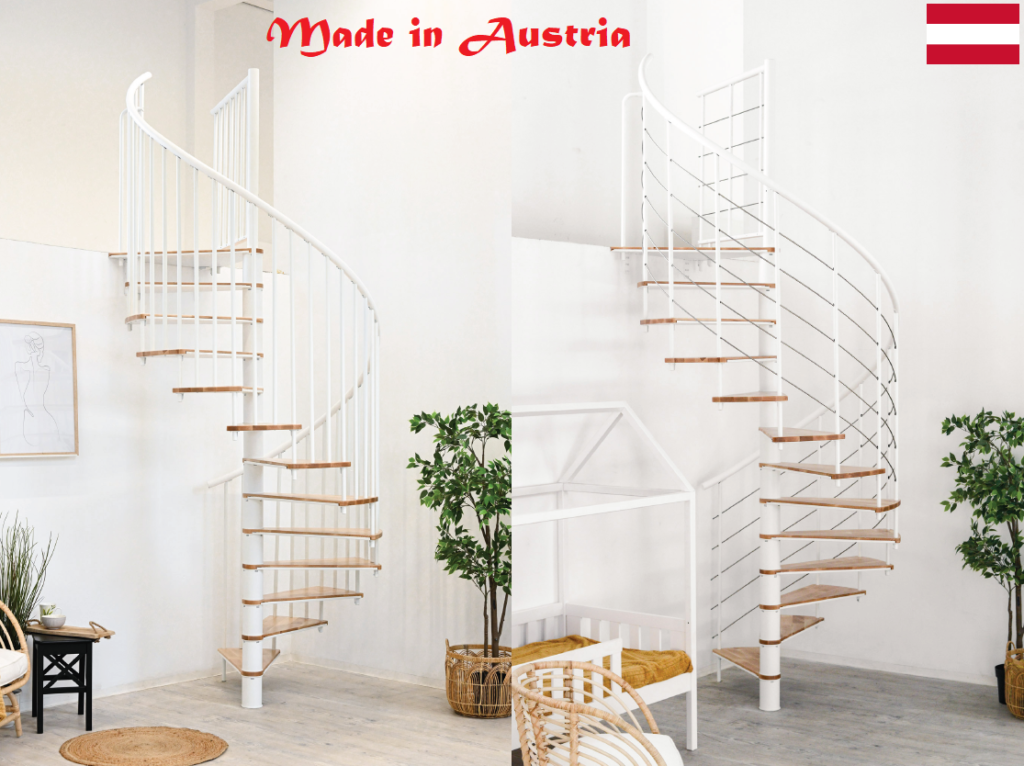 Indoor Spiral Staircase Thin Wood-Metal Combination Steps