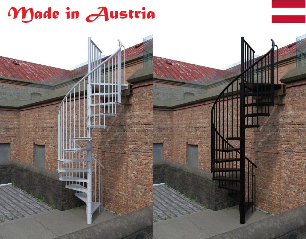 Outdoor Spiral Staircase Hot-Dip Galvanized Then Powder Coated